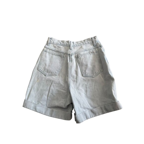 BILL BLASS Vintage Light Wash Cuffed 100% Cotton High Waist Jeans Shorts Size 6 - Picture 3 of 10